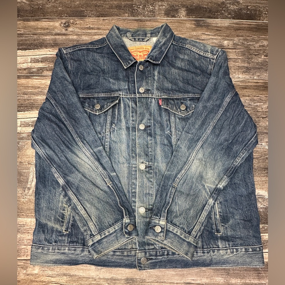 Levi’s Type III Denim Trucker Jacket XL Distressed Wash GUC - Picture 5 of 12